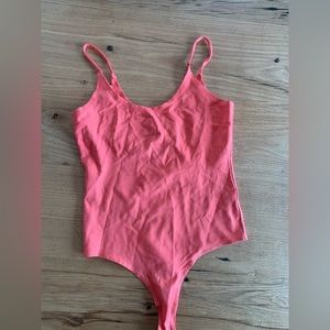 Popular 21 Camisole Bodysuit Pink Size L‎ French Cut NWT